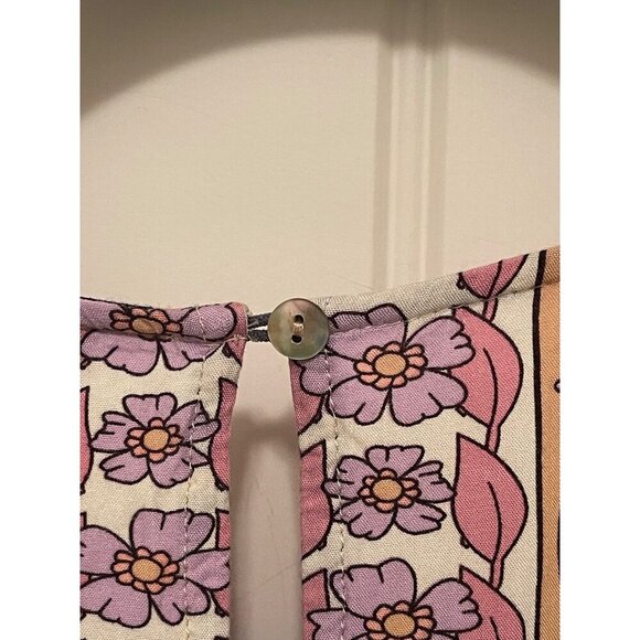 Bohemian Floral Suzanne Betro Women Dress XL Rayon Multicolor 3/4 balloon sleeve - Picture 12 of 16